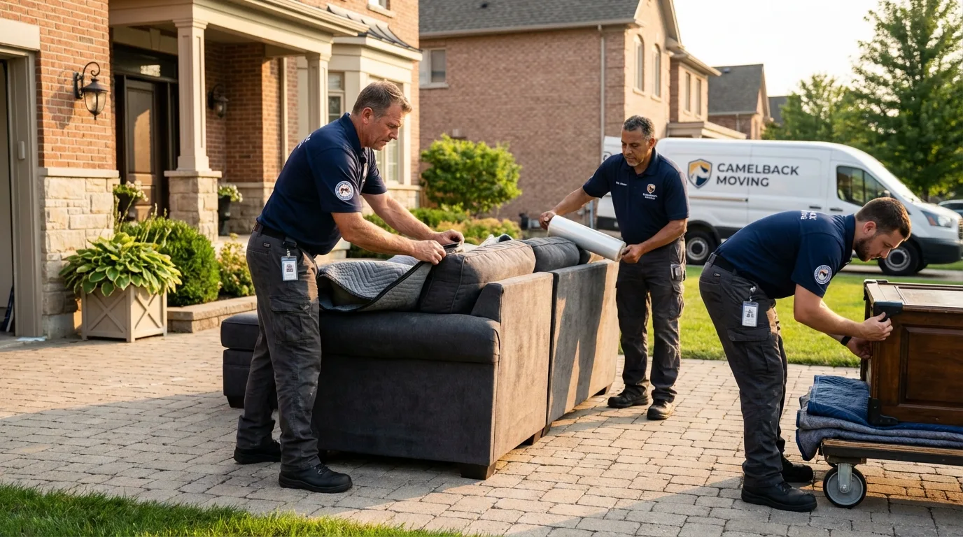 Large estate moving crew wrapping furniture in Ekalaka, MT